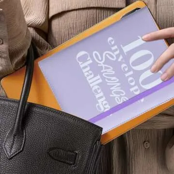 NICOOTH 100 Envelopes Money Saving Binder - A5 Savings Challenge Book (Purple)