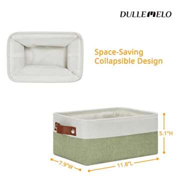 DULLEMELO Small Storage Basket, Fabric Collapsible Gift Storage Basket for Shelves, Closets, Nursery...