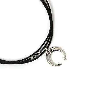 fxmimior Black Crescent Pendant Choker Necklace for Women