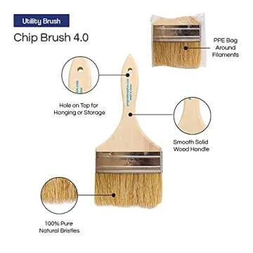 Pro Grade Chip Paint Brushes - 12 Pack Durable Utility Brushes