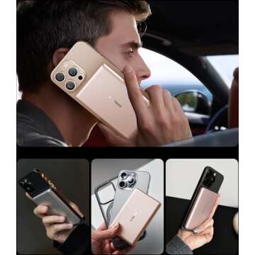 TORRAS MiniMag Power Bank, Ultra Slim 5,000mAh Wireless Portable Charger with USB-C Cable, Fast Charging Magnetic Battery Pack, Magsafe-Compatible Charger for iPhone 16/15/14/13/12, Desert Gold