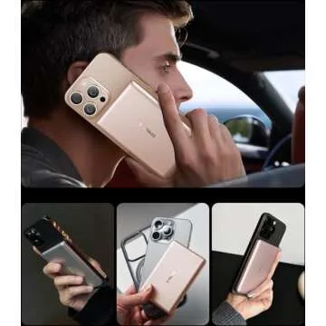 TORRAS MiniMag Power Bank, Ultra Slim 5,000mAh Wireless Portable Charger with USB-C Cable, Fast Charging Magnetic Battery Pack, Magsafe-Compatible Charger for iPhone 16/15/14/13/12, Desert Gold