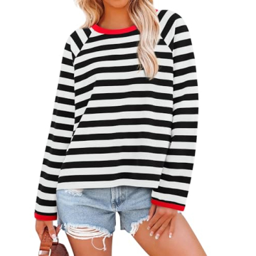 BTFBM Long Sleeve Shirts for Women | Casual Tops | Stylish Color Block Design