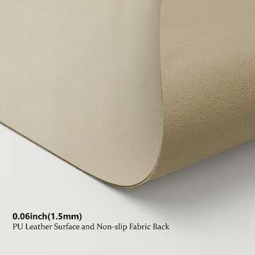 HOMIEAZICOZI Leather Desk Mat - Non-Slip PU Pad for Office and Home Organization Accessories Ideal Large Mouse Mats on Top of Desks (Champagne Gold,31.5''x 15.7'') (DPD-CG-M)