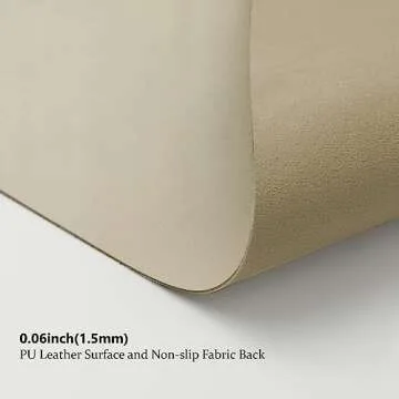 HOMIEAZICOZI Leather Desk Mat - Non-Slip PU Pad for Office and Home Organization Accessories Ideal Large Mouse Mats on Top of Desks (Champagne Gold,31.5''x 15.7'') (DPD-CG-M)