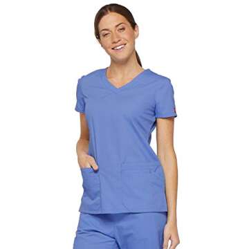 Dickies Women's EDS V-Neck Top - Comfortable & Stylish Scrubs