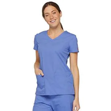 Dickies Women's EDS V-Neck Top - Comfortable & Stylish Scrubs