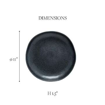 Costa Nova Ceramic Stoneware Dinner Plate - Livia Collection, 11" White