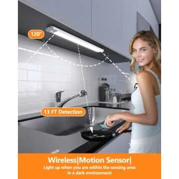 PRIORARE Motion Sensor Closet Light 54 LED Under Cabinet Night Lighting, 2500mAh Rechargeable Ultra Thin Magnetic Closet Lighting, 350lm Led Wireless Lights for Kitchen, Bedroom(White, 2Pack)