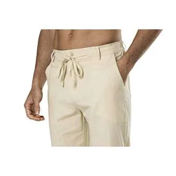 Stylish DELACARINO Men's Linen Drawstring Pants for Comfort