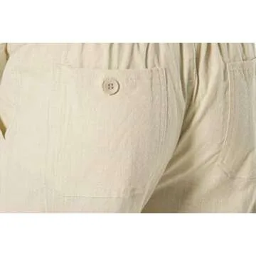 Stylish DELACARINO Men's Linen Drawstring Pants for Comfort
