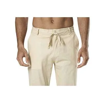 Stylish DELACARINO Men's Linen Drawstring Pants for Comfort