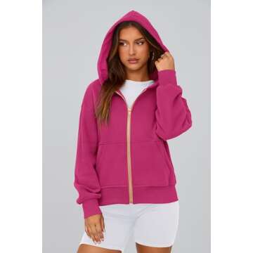 PRETTYGARDEN Women's Cozy Zip Up Hoodie Sweatshirt