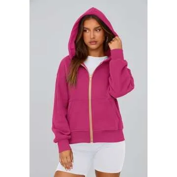 PRETTYGARDEN Women's Cozy Zip Up Hoodie Sweatshirt