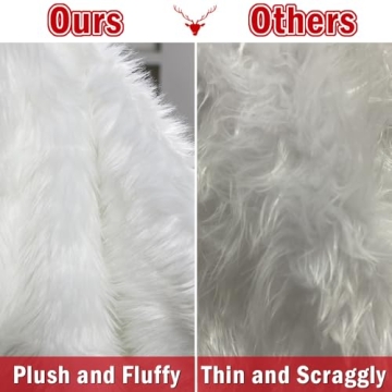 48 Inch Faux Fur Christmas Tree Skirt - Festive Holiday Decor