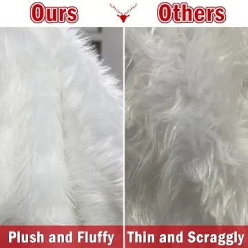 48 Inch Faux Fur Christmas Tree Skirt - Festive Holiday Decor