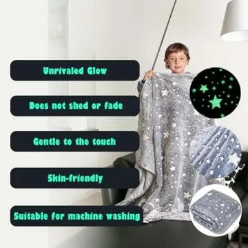 FORESTAR Glow in The Dark Blanket for Cozy Nights