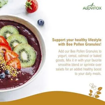 Alovitox Bee Pollen Granules 8 Oz | 100% Pure, Organic Bee Pollen for Bearded Dragons | Superfood Packed Bee Pollen Organic with Antioxidant, Protein, Vitamin & More | Nutritional Yeast & Gluten Free