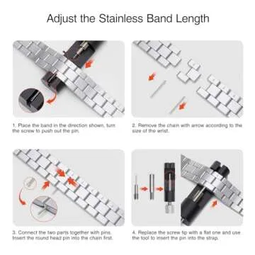 OMIU Thin Stainless Steel Band for Apple Watch - Adjustable Strap