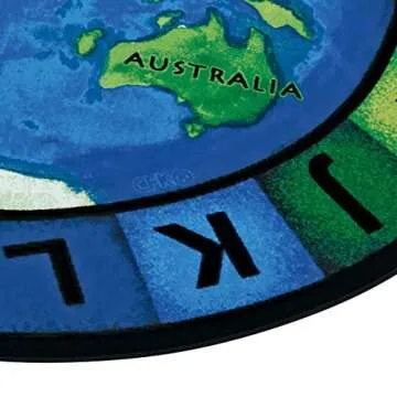 Carpets for Kids 4106 Circletime Around The World Map Geography Classroom Rug 9ft 5in x 6ft 9in Oval...