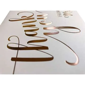 Wedding Thank You Cards - Elegant Rose Gold Foil Design