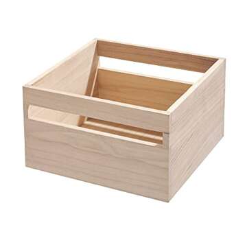 Eco-Friendly Paulownia Wood Storage Bin with Handles