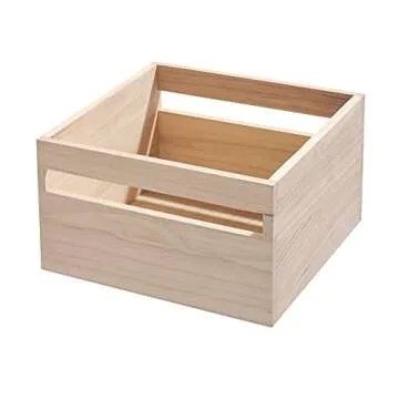 Eco-Friendly Paulownia Wood Storage Bin with Handles