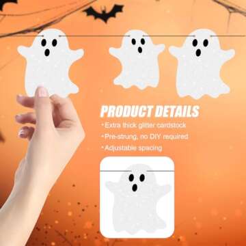 2pcs Halloween Hanging Ghost Banner for Indoor & Outdoor