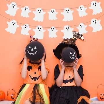 2pcs Halloween Hanging Ghost Banner for Indoor & Outdoor