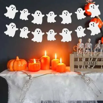 2pcs Halloween Hanging Ghost Banner for Indoor & Outdoor
