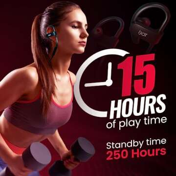 iJoy Headphones Wireless Bluetooth- Wireless Bluetooth Earbuds with Upgraded Bluetooth 5.3 Tech, Built in Button Controls and in-Line Microphone- Bluetooth Earbuds Perfect for Running/Workouts