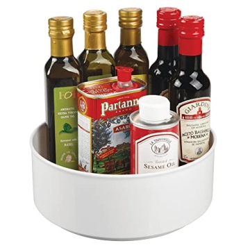 mDesign Lazy Susan Spinning Organizer for Kitchen Storage