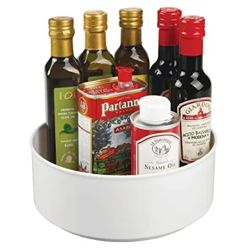 mDesign Lazy Susan Spinning Organizer for Kitchen Storage