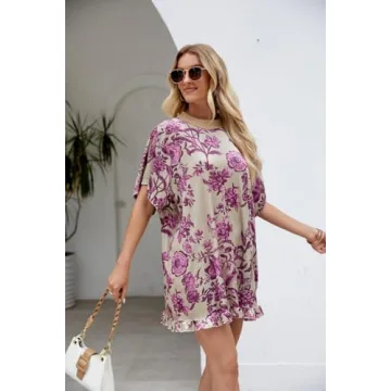 Yozazzy Summer Vintage Velvet Dress Floral Mini for Women