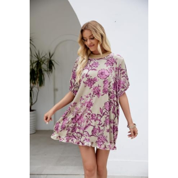 Yozazzy Summer Vintage Velvet Dress Floral Mini for Women