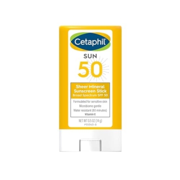 CETAPHIL SHEER MINERAL SUNSCREEN STICK SPF 50 - Gentle for Sensitive Skin, 0.5oz