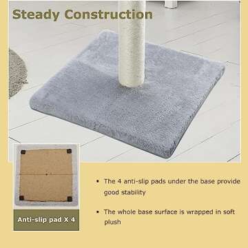 Dimaka 34" Tall Natural Cat Scratching Post for Large Cats