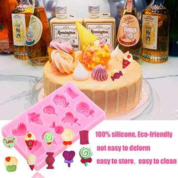 ZiXiang Ice Cream Silicone Molds Set for Cake Decorating