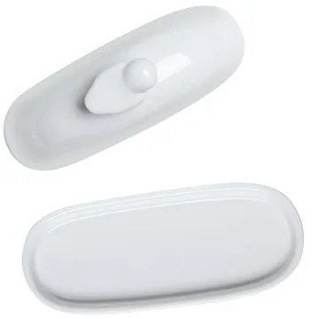 MyGift White Ceramic Butter Dish with Bird Lid Design
