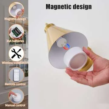 Elegant Cordless Gooseneck Wall Sconces Set with Remote