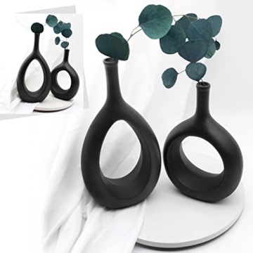 Modern Ceramic Hollow Vases Set for Stylish Home Decor