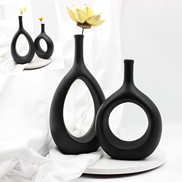 Modern Ceramic Hollow Vases Set for Stylish Home Decor