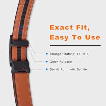 VATAN Men's Leather Ratchet Belt – Stylish & Adjustable