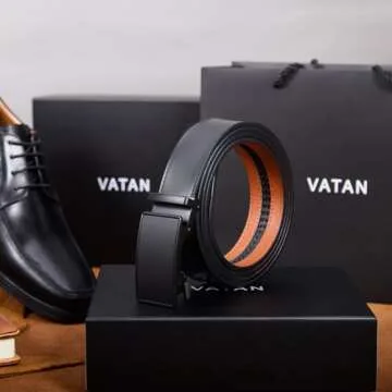 VATAN Men's Leather Ratchet Belt – Stylish & Adjustable