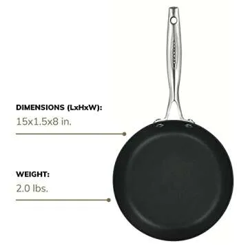 SCANPAN Pro IQ 8" Fry Pan - Easy-to-Use Nonstick Cookware - Dishwasher, Metal Utensil & Oven Safe - Made by Hand in Denmark