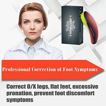 3/4 High Arch Support Insoles for Men/Women, Plantar Fasciitis Insoles, Orthotic Flat Feet, Over-Pronation | Relief Plantar Fasciitis, Heel Pain(Orange, XL:Men 9-11/Women 10-12)