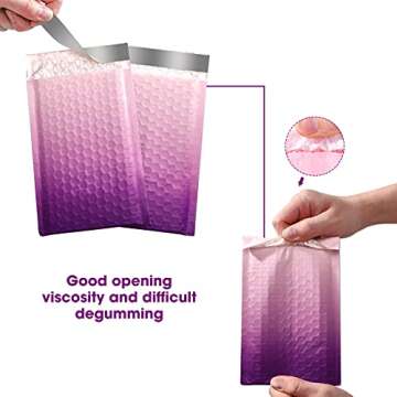 Fuxury 4x8 Purple Bubble Mailers - 50 Pack for Small Business