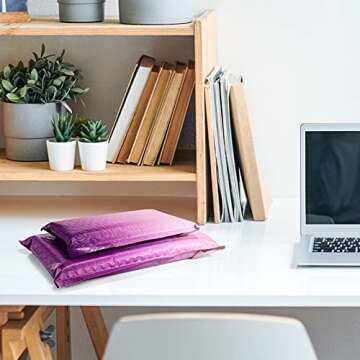 Fuxury 4x8 Purple Bubble Mailers - 50 Pack for Small Business