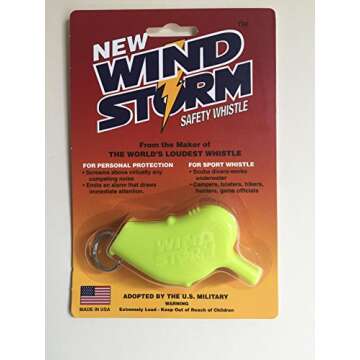 Windstorm Safety Whistle - Loud Yellow Whistle for Outdoor Safety