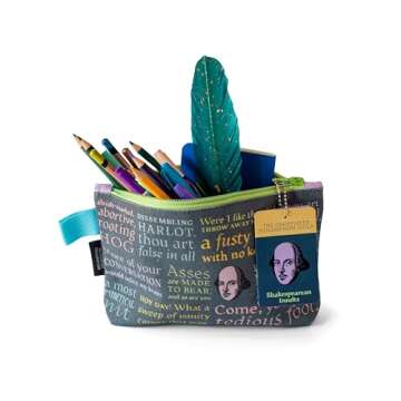 The Unemployed Philosophers Guild Shakespearean Insults Bag - 9" Canvas Zipper Shakespeare Themed Po...